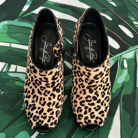 Shoes of Prey brown and black animal print booties with sparkle heels - Picture 8 of 11